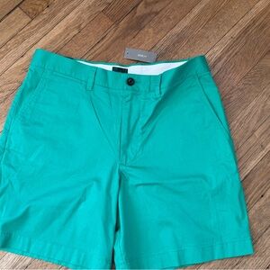 NWT J. Crew Men's 7" Portsider Stretch Chino Shorts Villa Green Size 32 $79